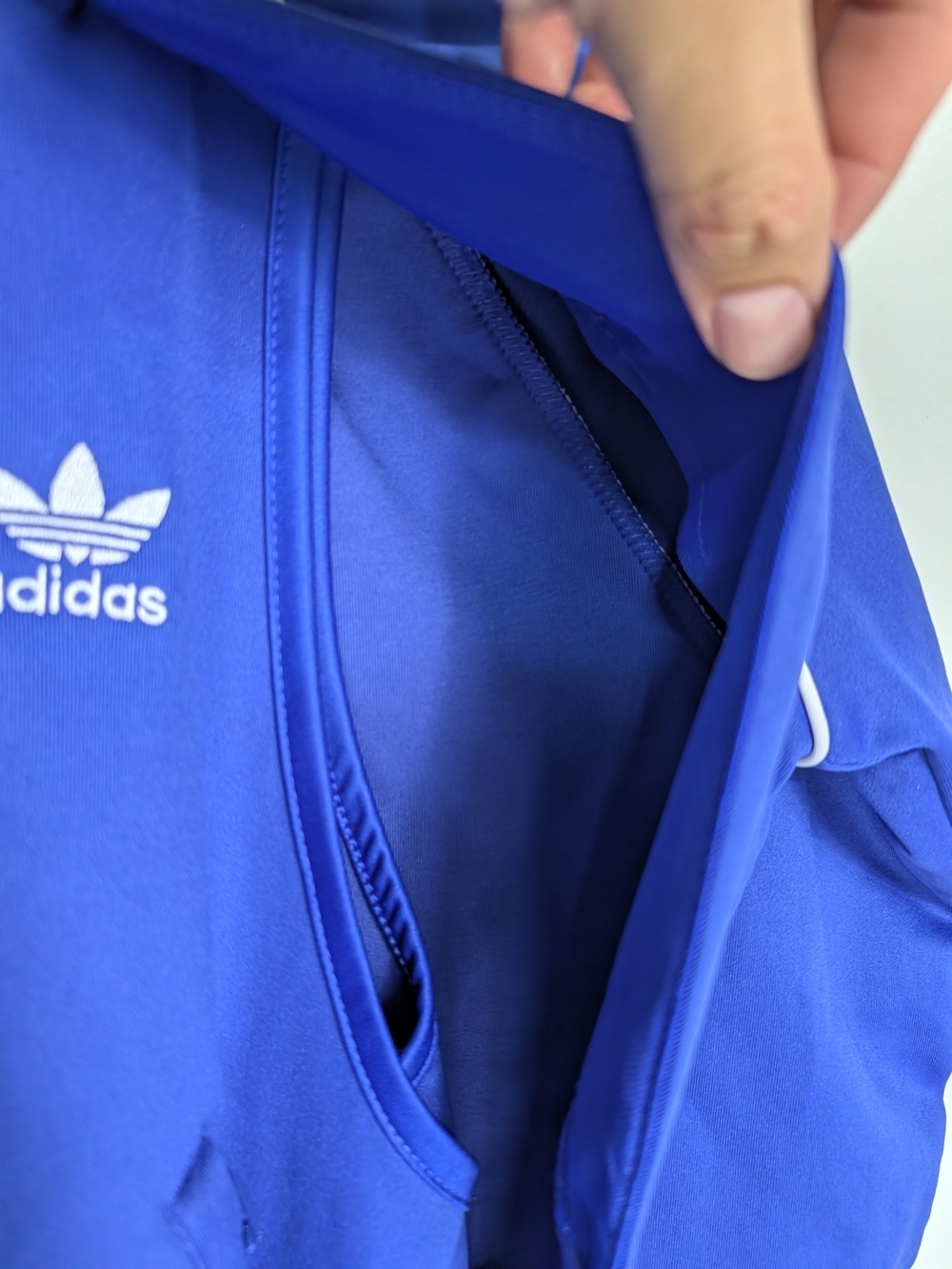adidas Women's Blue Track Jacket - Classic Trefoil Detachable Sleves - Picture 4 of 12